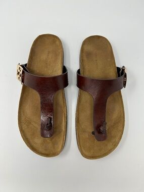 Tory Burch Mellow Thong Sandals in Negroni/Light Teak Size 9.5 Preppy ~ Summer!